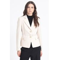 Blazer Entallado Con Cinturon, Crudo