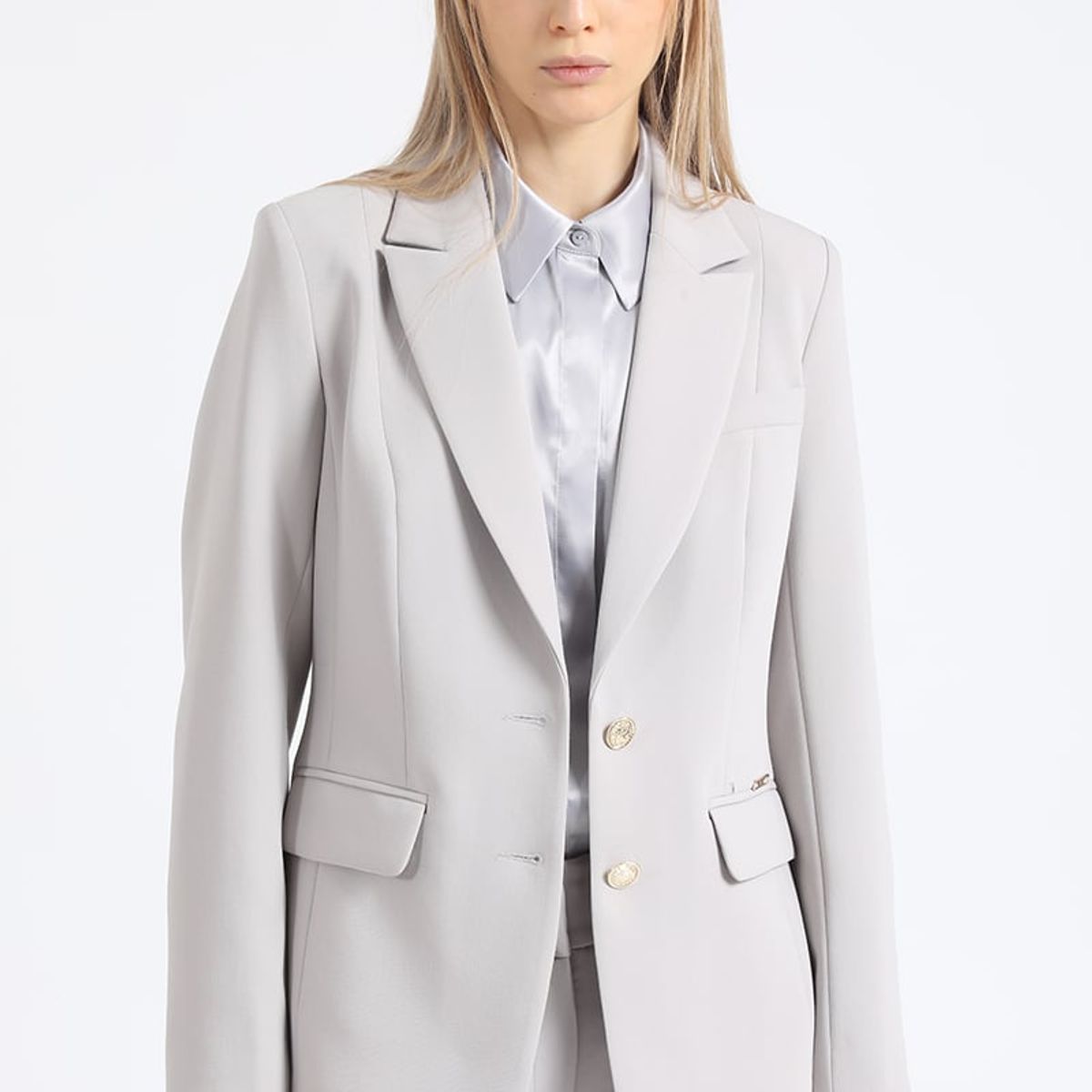 LIOLA - Blazer Basico Entallado, Gris Liola