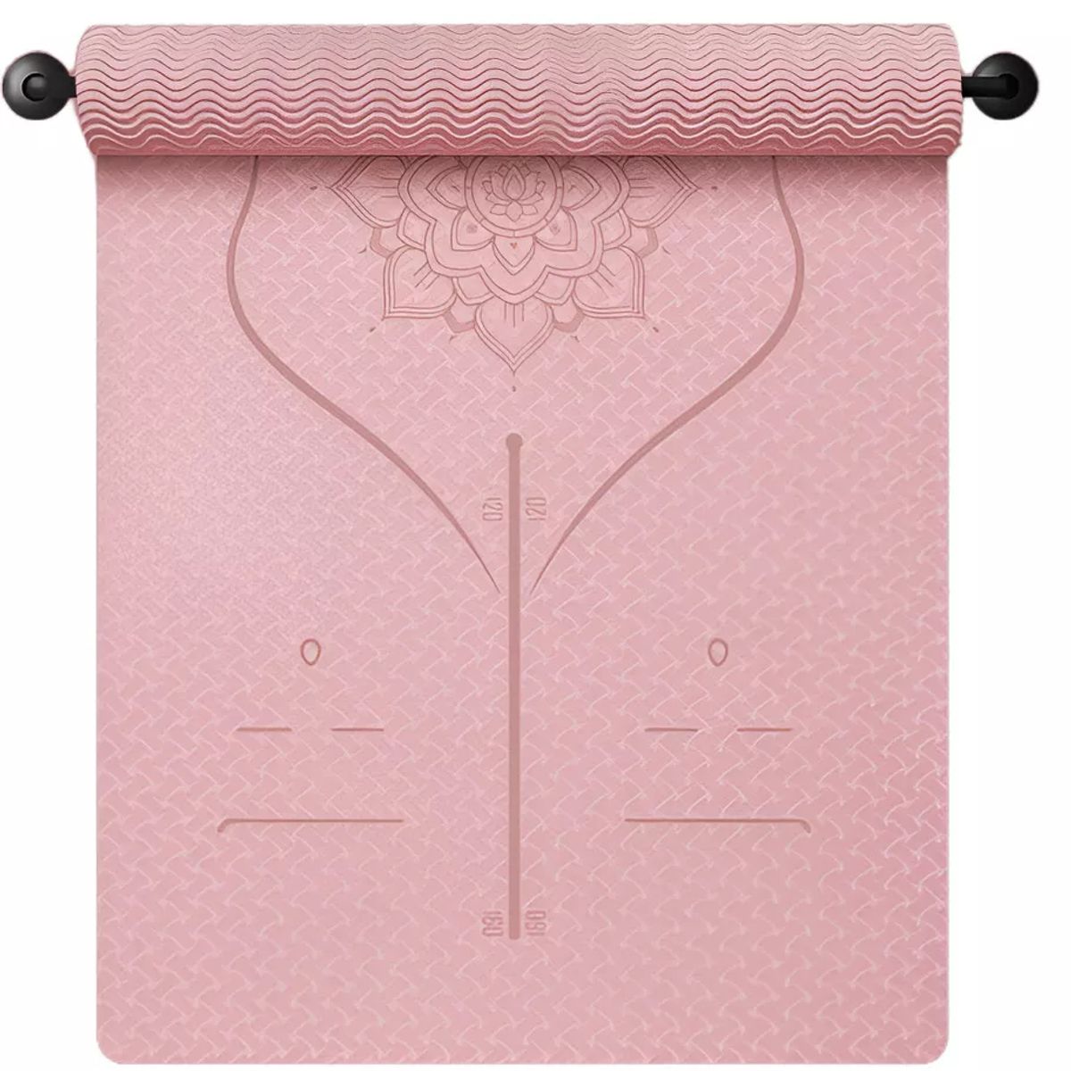 GENERICO - Mat de Yoga Design Con Marcas De Alineación de 8mm más bolso-Rosado