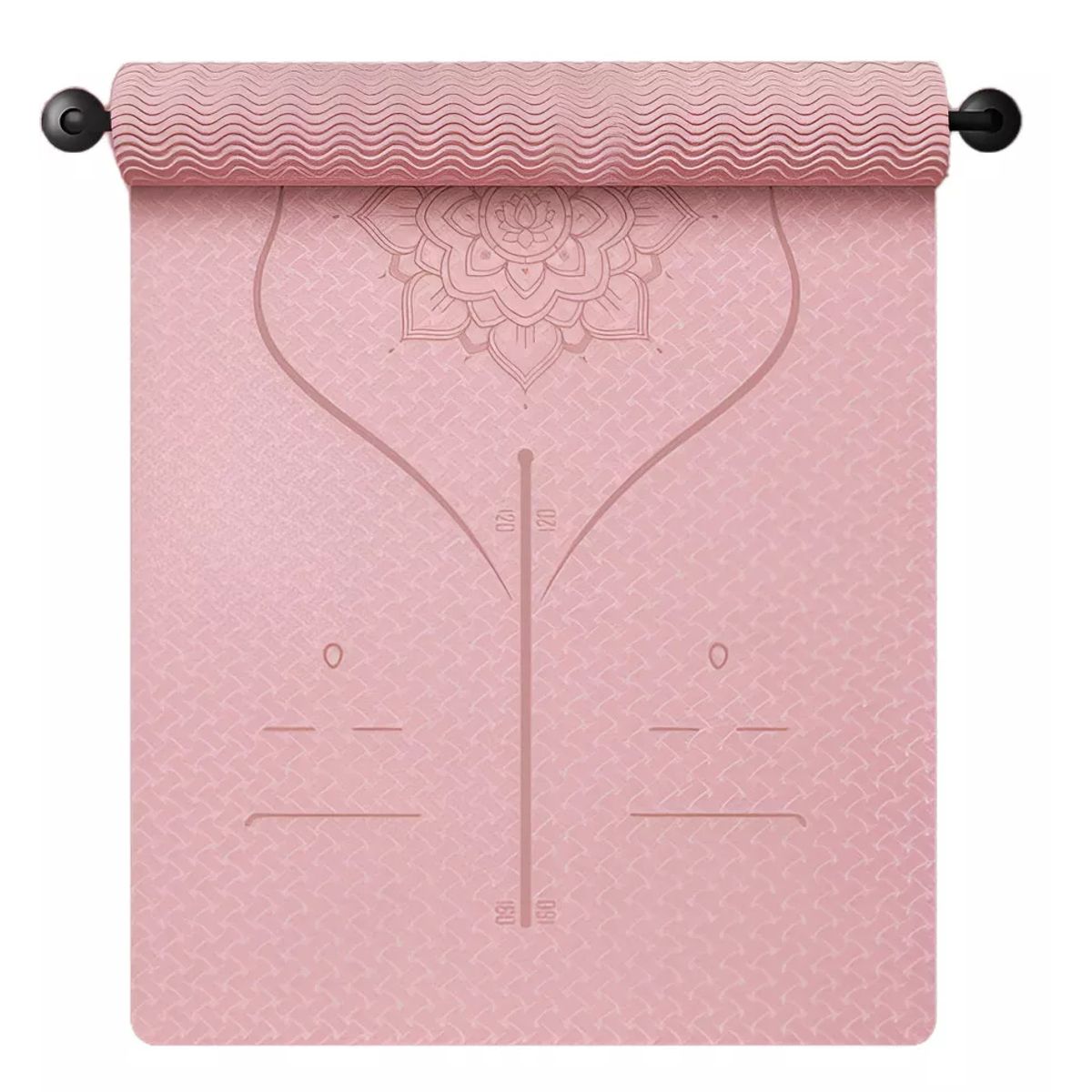 GENERICO - Mat de Yoga Design Con Marcas De Alineación de 8mm más bolso-Rosado