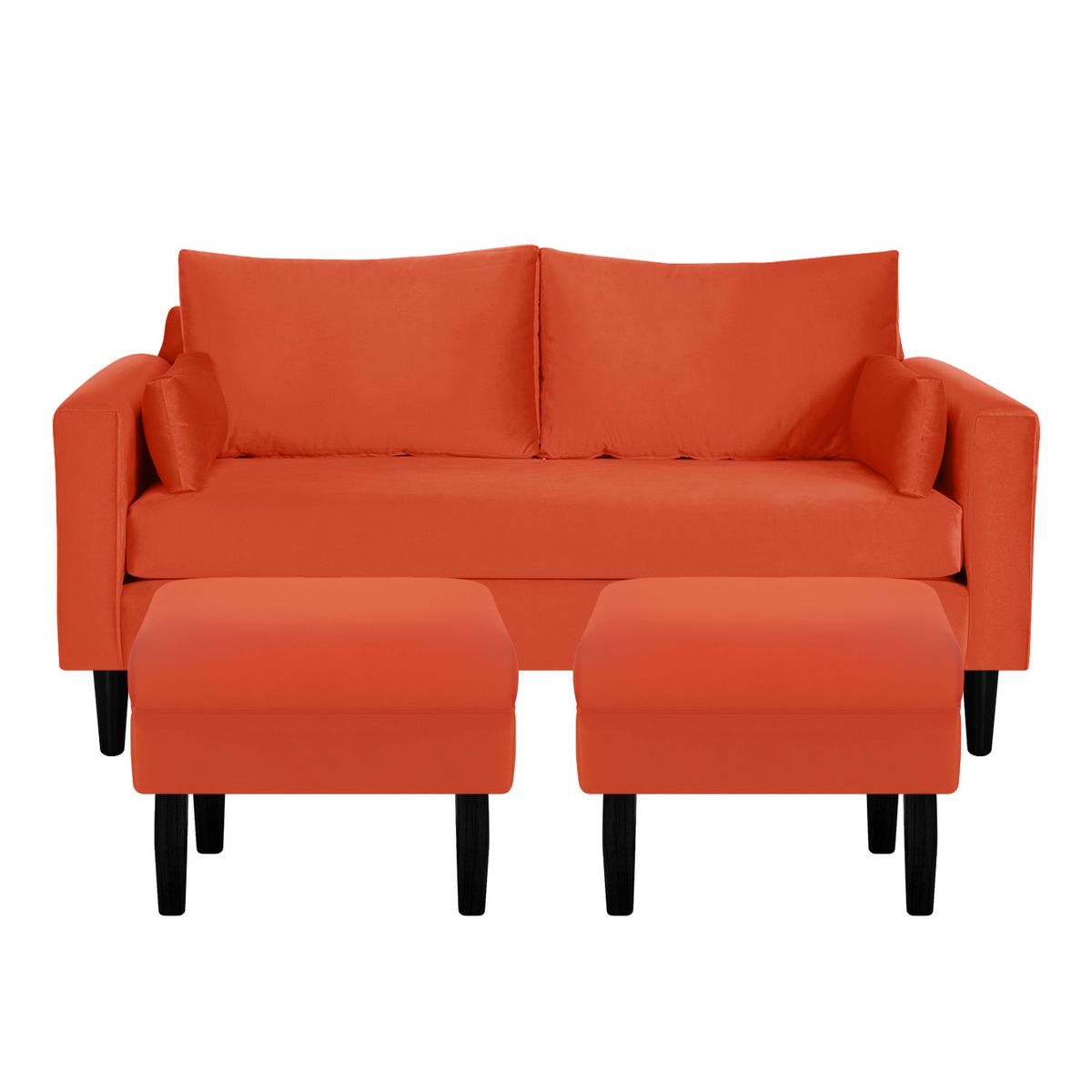 BODEVIR - Sofa Sky 3C+2 Pouf Felpa 00 Naranjo