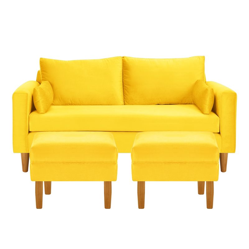 BODEVIR - Sofa Sky 3C+2 Pouf Felpa 04 Amarillo