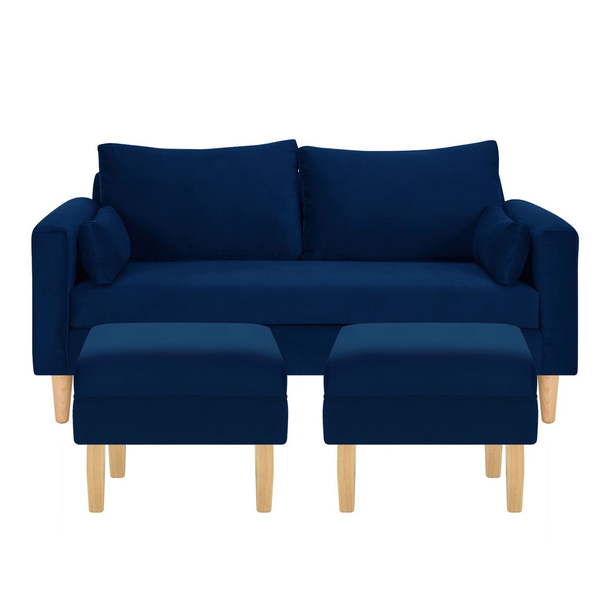 BODEVIR - Sofa Sky 3C+2 Pouf Felpa 05 Azul Marino