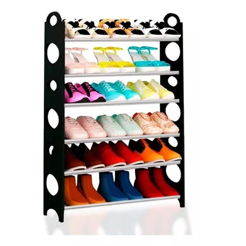 GENERICO - Zapatera organizador de zapatos 6 niveles 18 pares negro