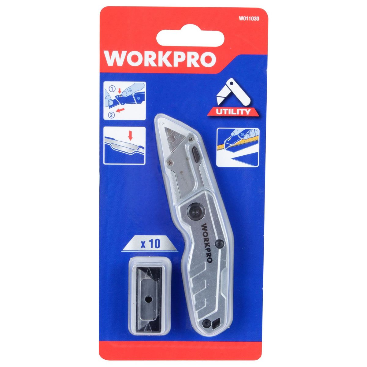WORKPRO - CARTONERO CUCHILLO PLEGABLE MINI METAL WORKPRO