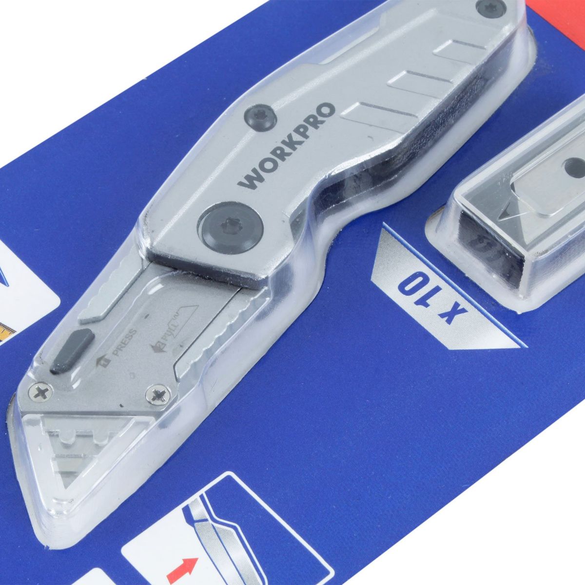 WORKPRO - CARTONERO CUCHILLO PLEGABLE MINI METAL WORKPRO