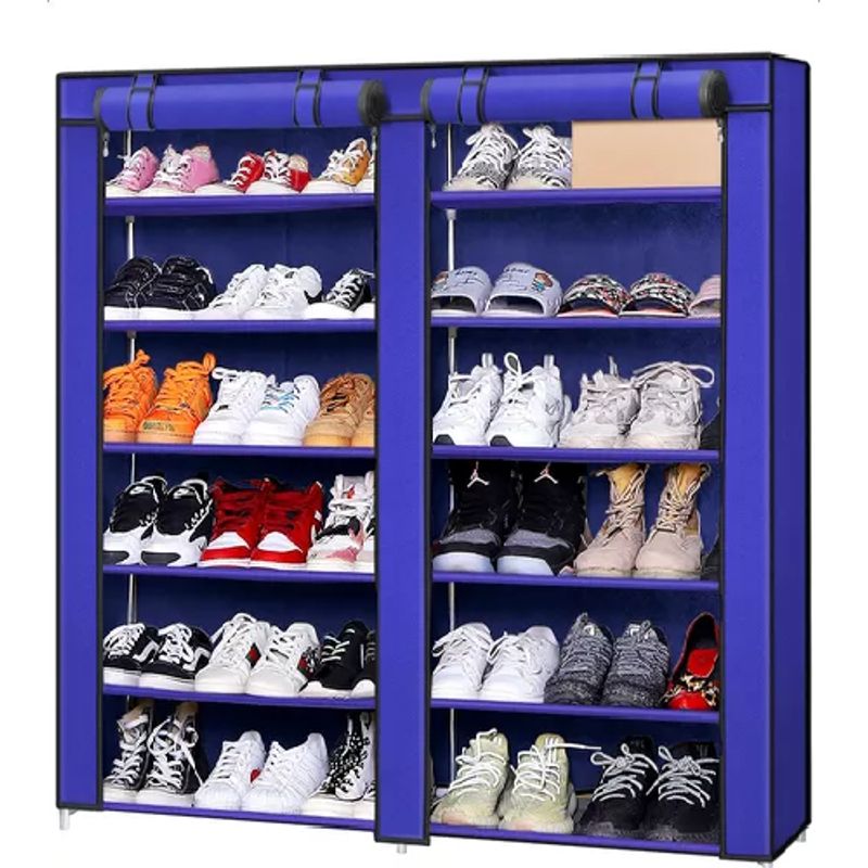 GENERICO - Zapatero armable 12 pisos organizador con funda azul