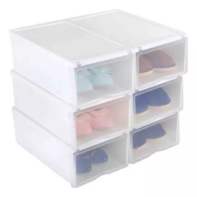 GENERICO - Pack de 6 cajas de zapatos organizadoras apilables