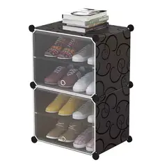 GENERICO - Zapatero organizador de zapatos armable 4 en 1 negro