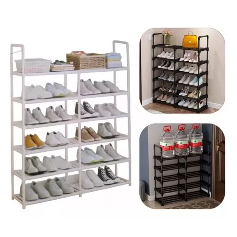 GENERICO - Mueble zapatero organizador 6 niveles armable blanco