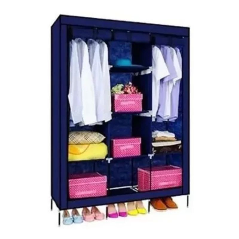 GENERICO - Closet organizador de ropa armable de tela azul