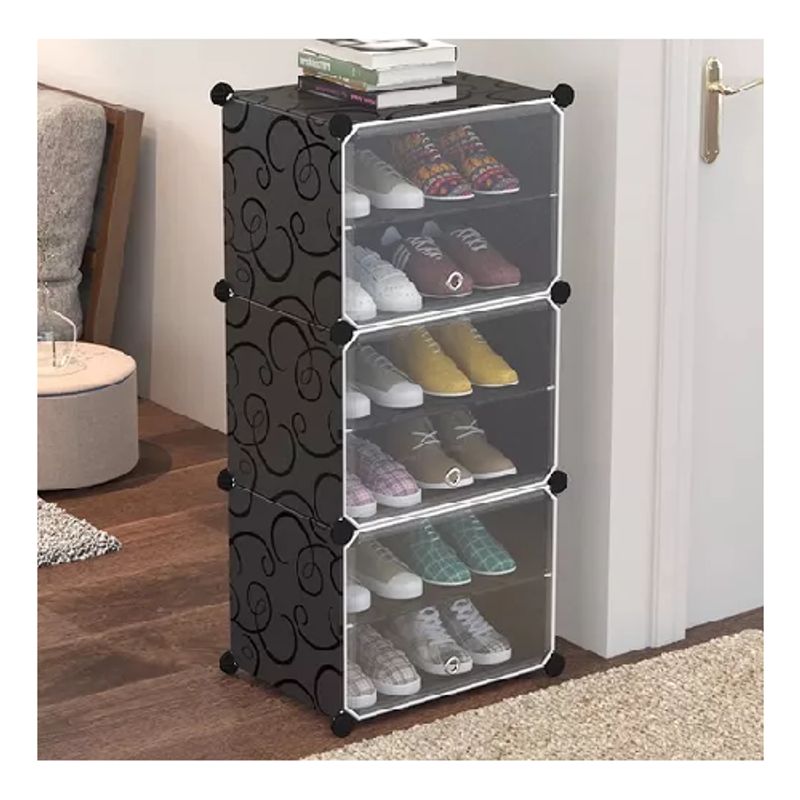 GENERICO - Zapatero organizador armable combinación libre 6n negro