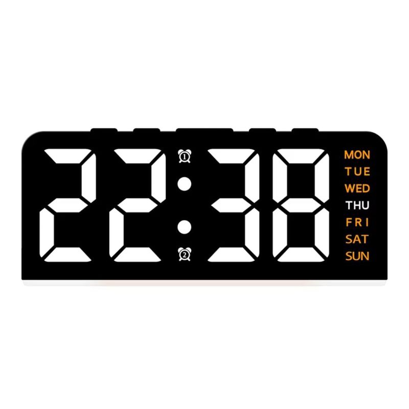 OEM - RELOJ ALARMA DE MESA CON CALENDARIO E ILUMINACION NARANJA