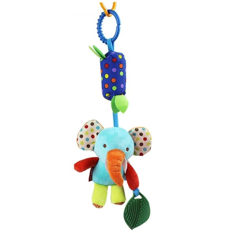 OEM - JUGUETE SONAJERO CON MORDEDOR ELEFANTE PARA BEBE