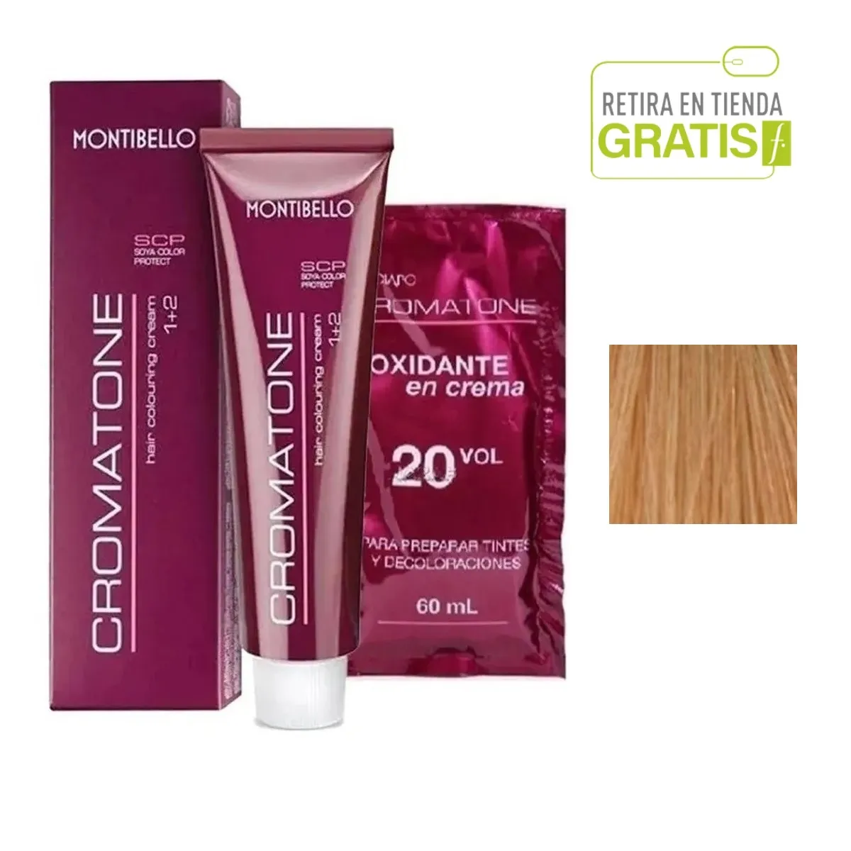 MONTIBELLO - Cromatone Superaclarante 1034 Superblonde Dorado Cobrizo+  Oxidante