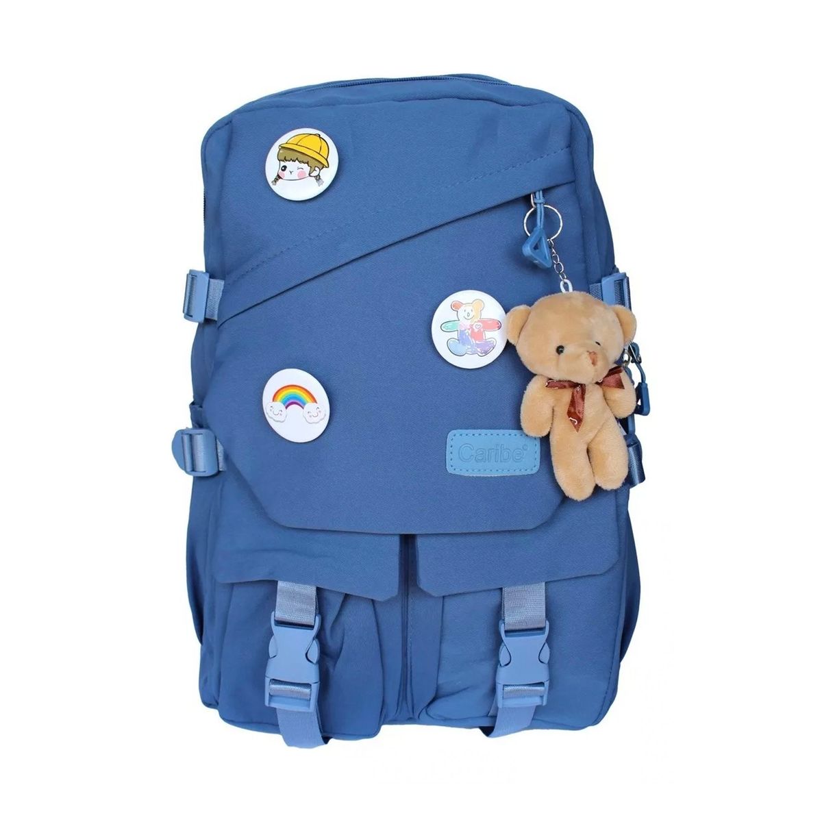 GENERICO - Mochila Bolso Escolar Juvenil Para Niñas Azul