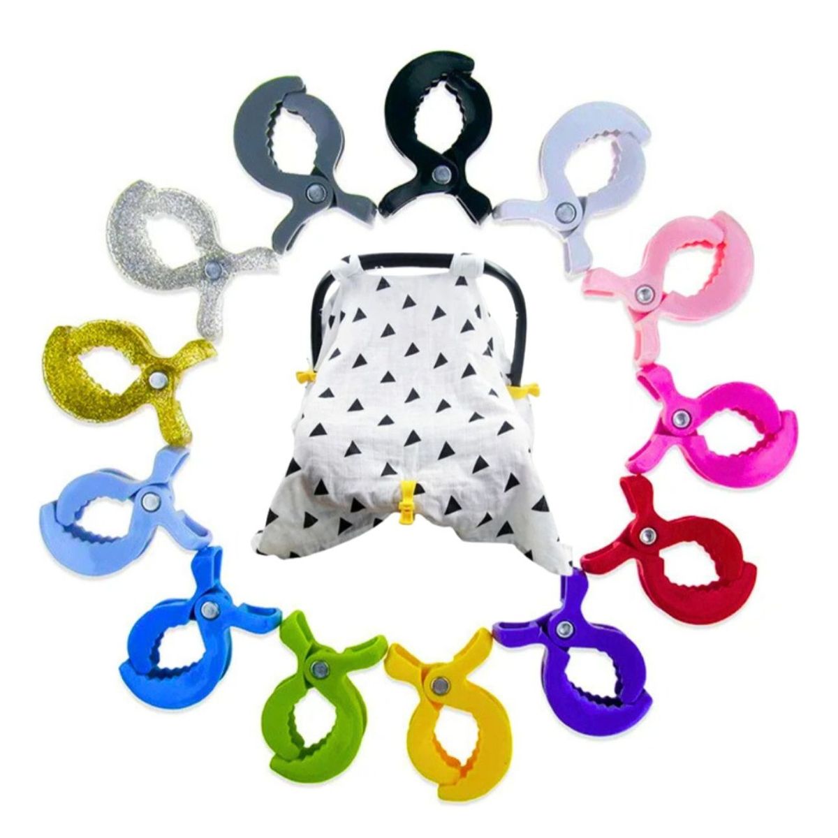 GENERICO - Pinzas Para Coche Sujeta Mantas Para Bebe 2 Unidades