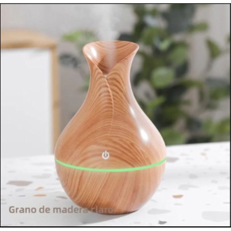 GENERICO - Humidificador Grande 500ml USB De Madera Con Luz