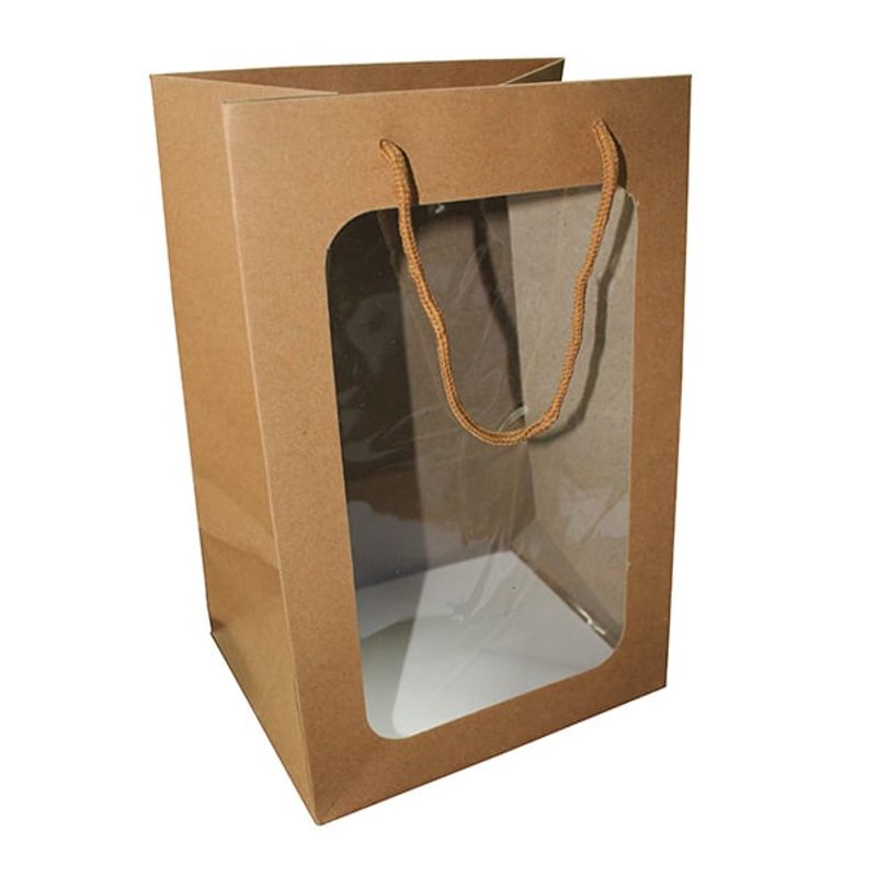 GENERICO - BOLSA DE REGALO VENTANA 30X20X16 CM KRAFT X12 UNI
