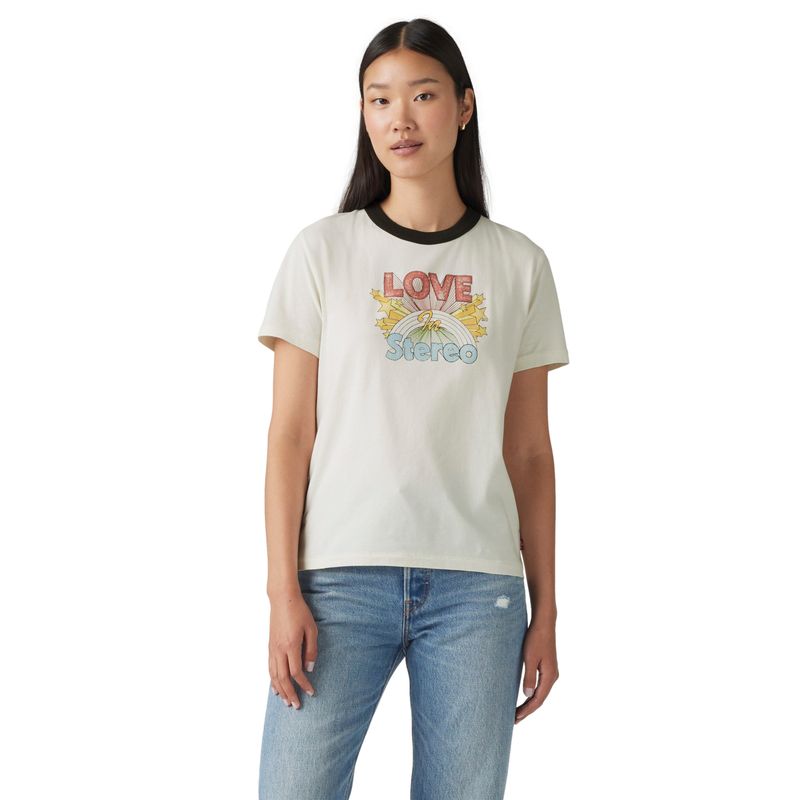 LEVIS - Polera Mujer Gr Iconic Ringer Tee Beige Levis
