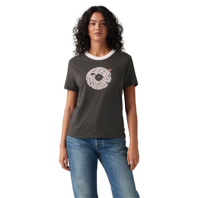 LEVIS - Polera Mujer Gr Iconic Ringer Tee Negro Levis