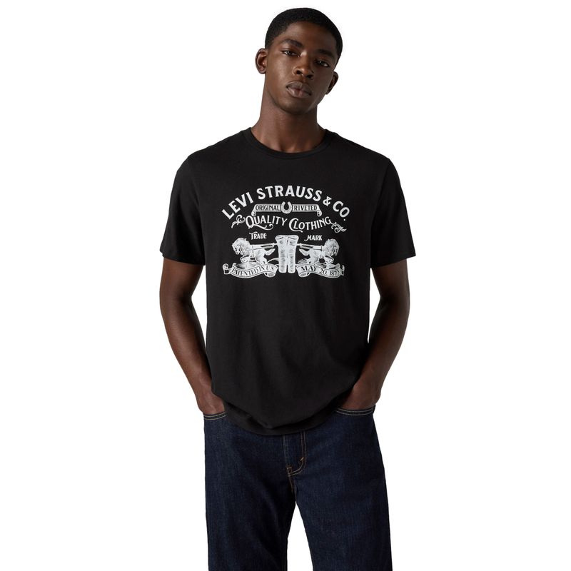 LEVIS - Polera Hombre Graphic Crewneck Tee Negro Levis_.
