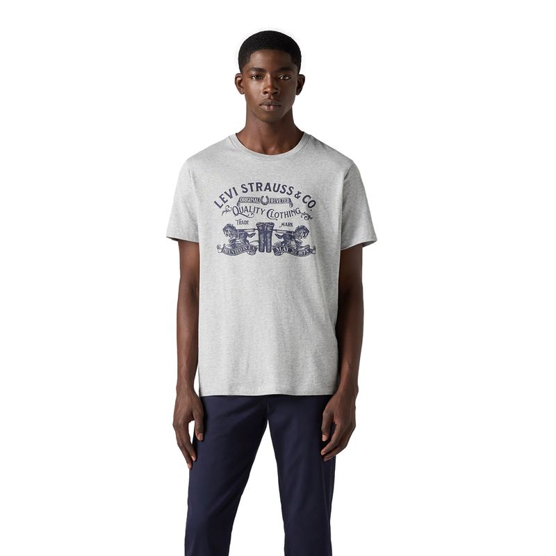 LEVIS - Polera Hombre Graphic Crewneck Tee Gris Levis
