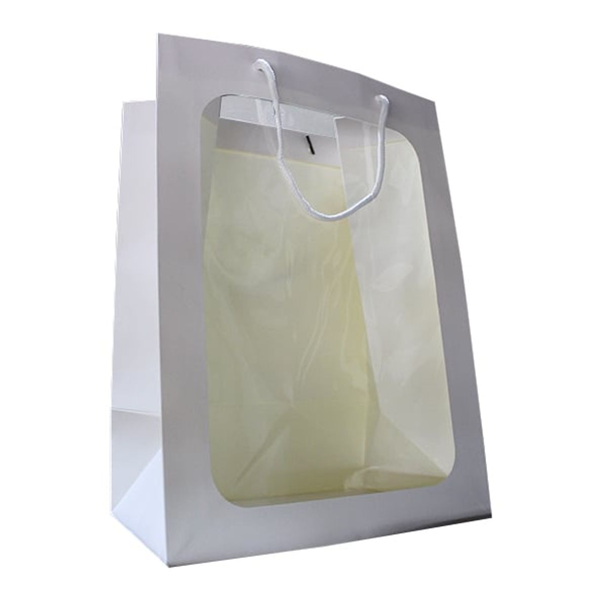 GENERICO - BOLSA DE REGALO VENTANA 35X25X18 CM BLANCO X12 UNI