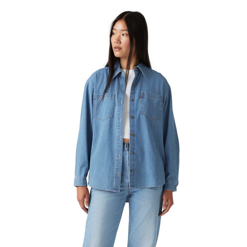 LEVIS - Camisa Mujer Iris Non Denim Shirt Celeste Levis