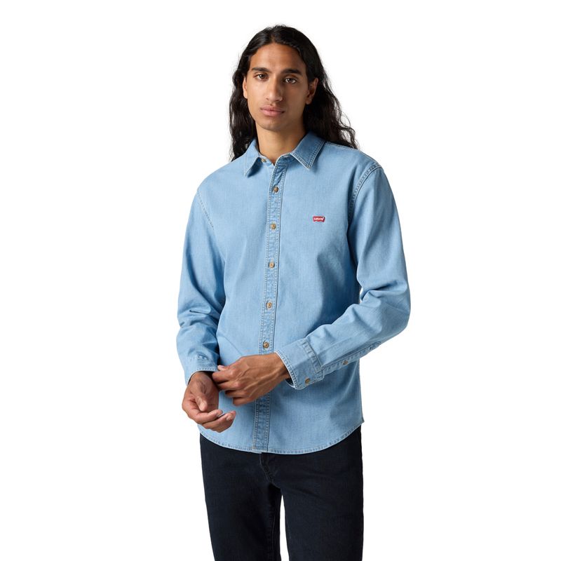 LEVIS - Camisa Hombre Ls Battery Hm Shirt Slim Azul Levis