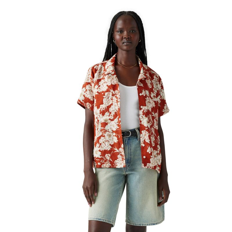 LEVIS - Camisa Mujer Sonny Camp Shirt Naranjo Levis