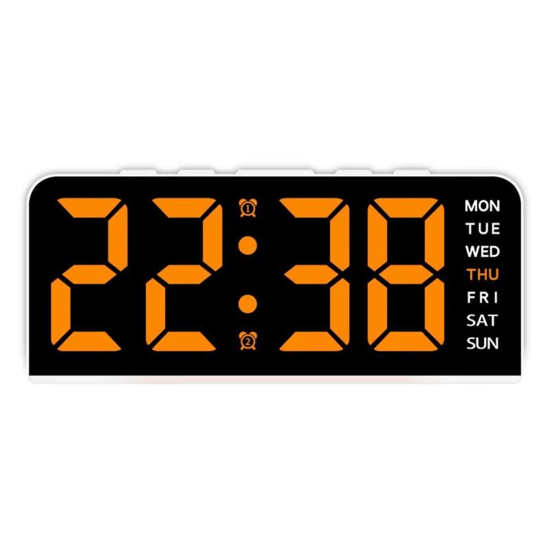 OEM - RELOJ DESPERTADOR CON CALENDARIO E ILUMINACION NARANJA