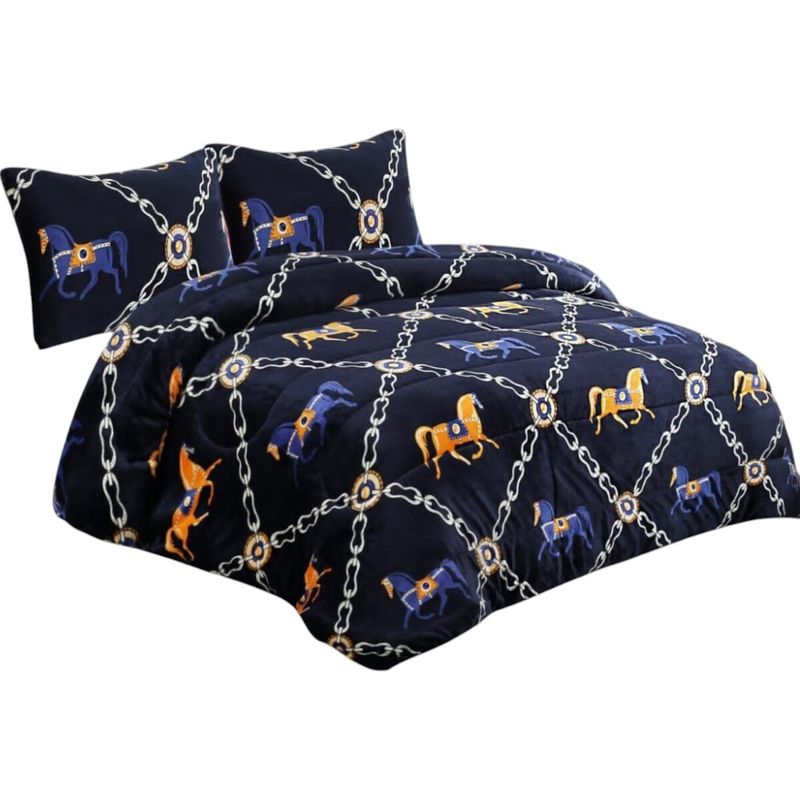 GENERICO - Cobertor De Invierno Plush Con Chiporro 2 Plaza + 2 Fundas Almohadas