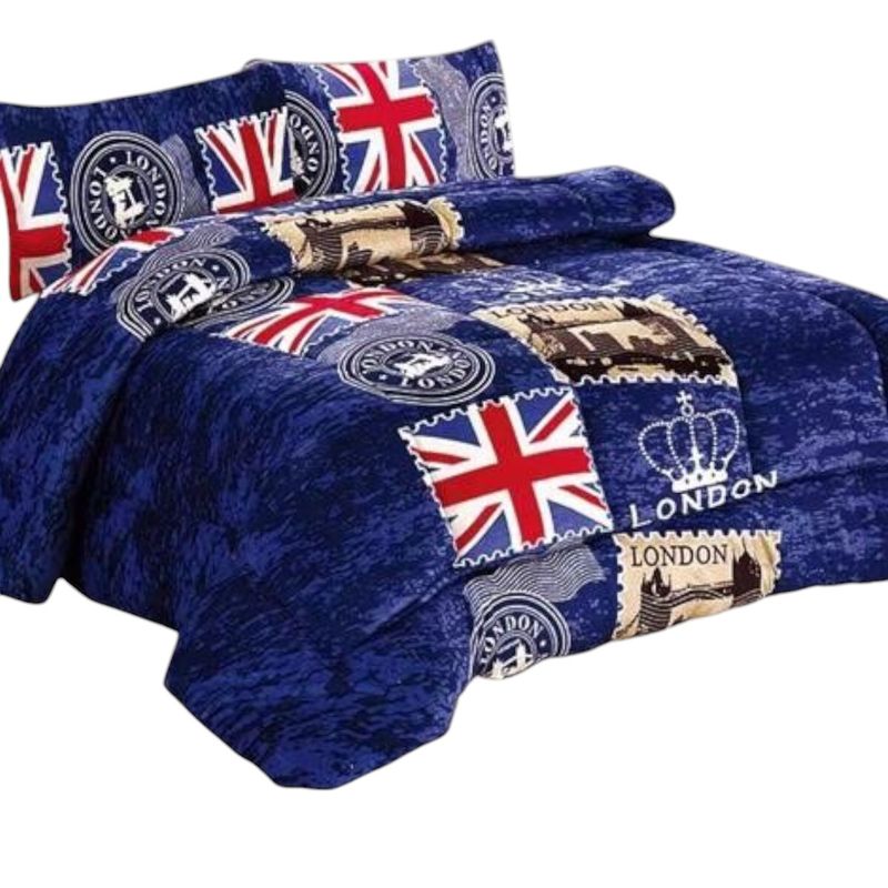 GENERICO - Cobertor De Invierno Plush Con Chiporro 2 Plaza + 2 Fundas Almohadas