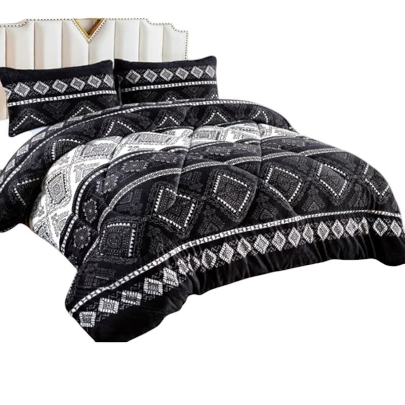 GENERICO - Cobertor De Invierno Plush Con Chiporro 2 Plaza + 2 Fundas Almohadas