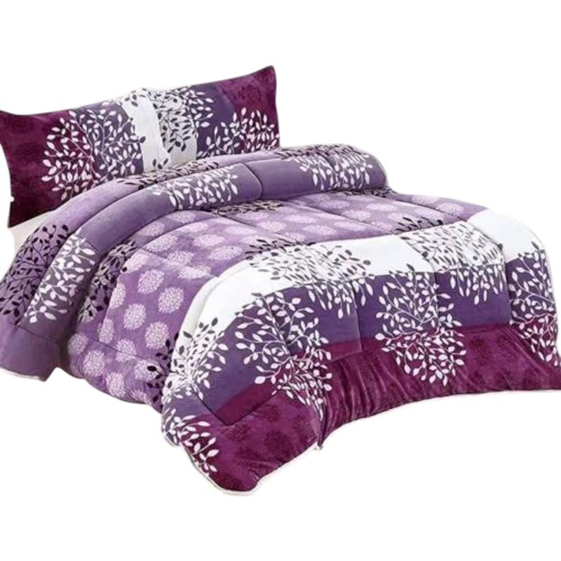 GENERICO - Cobertor De Invierno Plush Con Chiporro 2 Plaza + 2 Fundas Almohadas