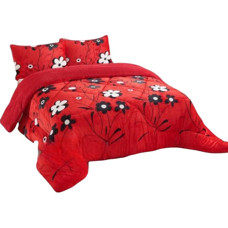 GENERICO - Cobertor De Invierno Plush Con Chiporro 2 Plaza + 2 Fundas Almohadas