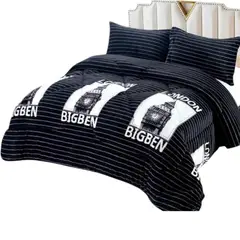 GENERICO - Cobertor De Invierno Plush Con Chiporro 2 Plaza + 2 Fundas Almohadas