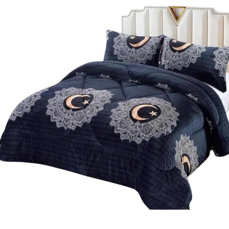 GENERICO - Cobertor De Invierno Plush Con Chiporro 2 Plaza + 2 Fundas Almohadas