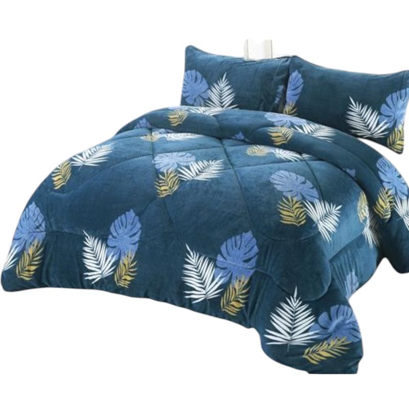 GENERICO - Cobertor De Invierno Plush Con Chiporro 2 Plaza + 2 Fundas Almohadas
