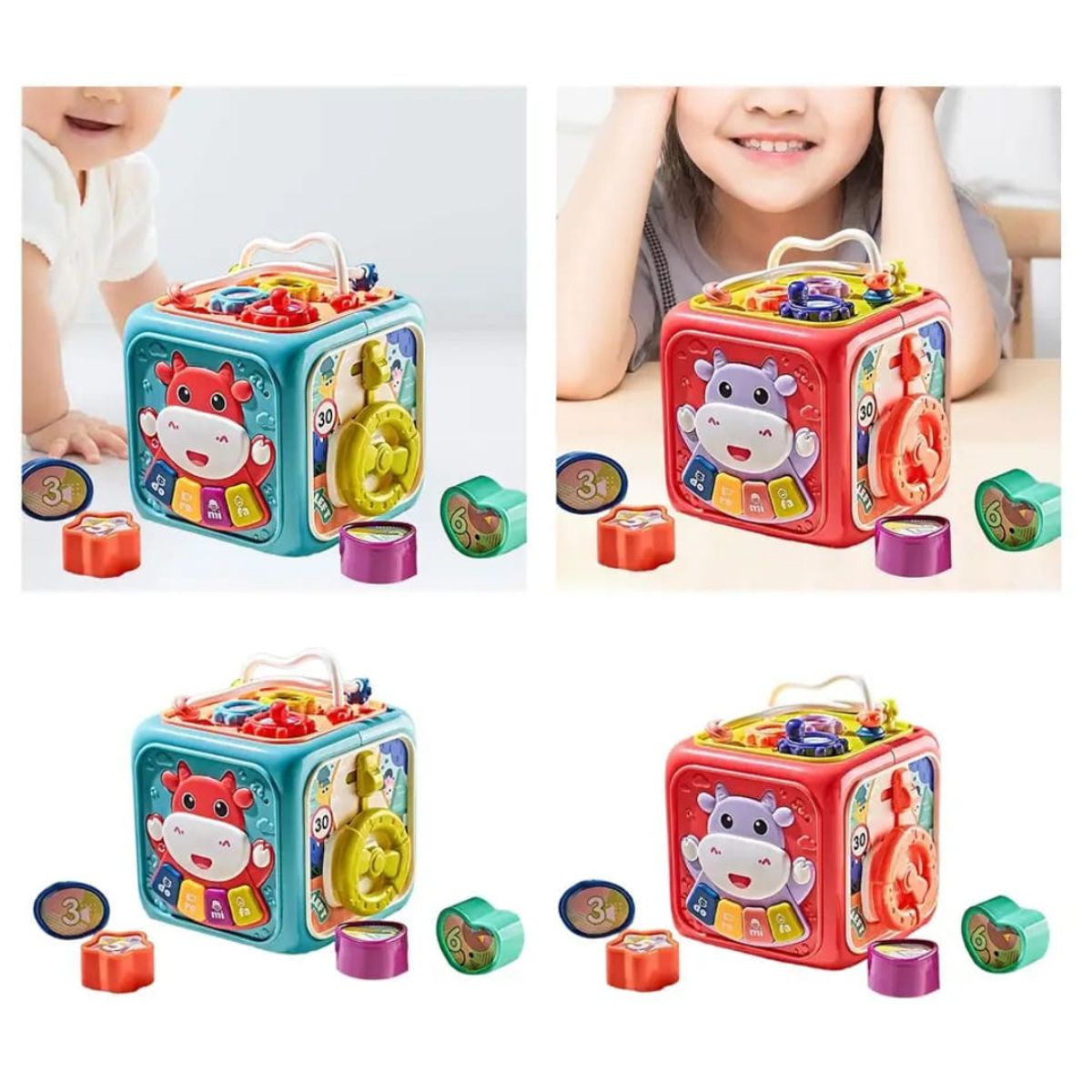 OEM - CUBO DE ACTIVIDADES COGNITIVAS PARA BEBE ROJO