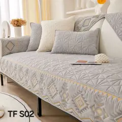 ANGELES DEL HOGAR - MANTA PARA SOFA BORDADO70CM X 70 CM GRIS