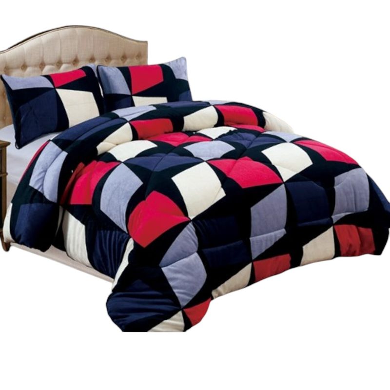 GENERICO - Cobertor De Invierno Plush Con Chiporro 2 Plaza + 2 Fundas Almohadas