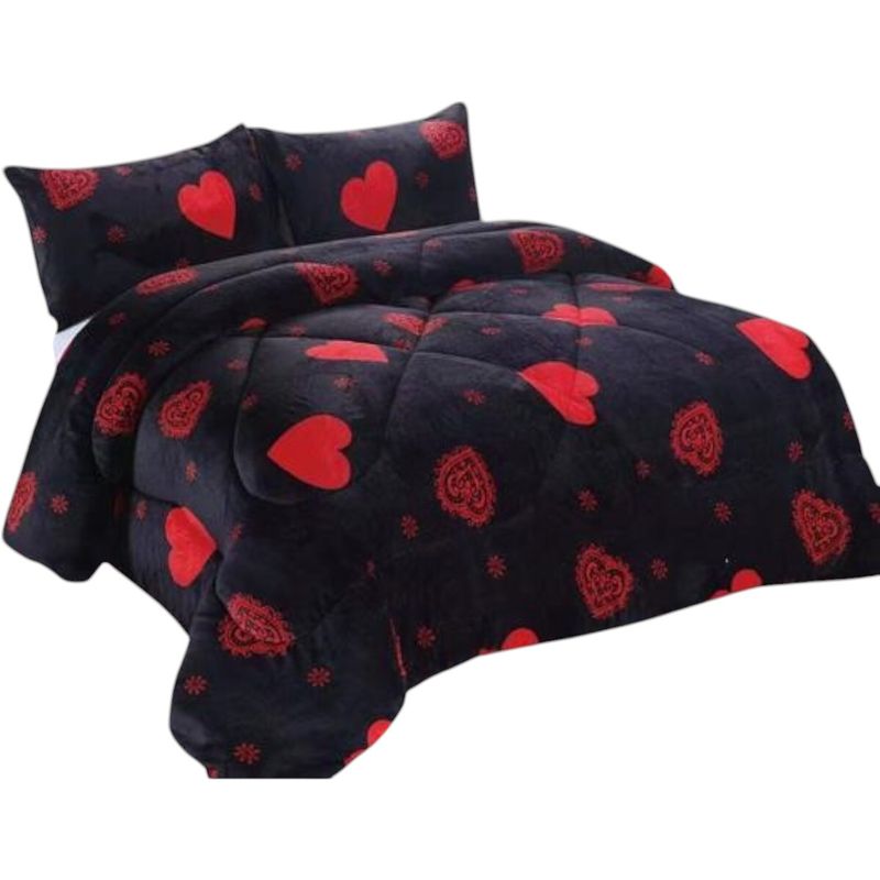 GENERICO - Cobertor De Invierno Plush Con Chiporro 2 Plaza + 2 Fundas Almohadas