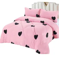 GENERICO - Cobertor De Invierno Plush Con Chiporro 2 Plaza + 2 Fundas Almohadas