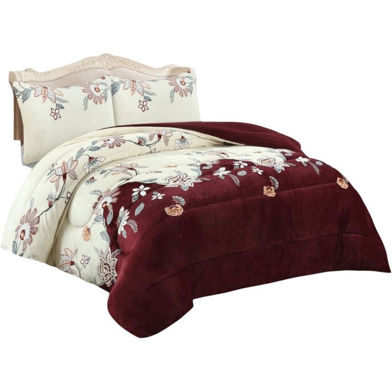 GENERICO - Cobertor De Invierno Plush Con Chiporro 2 Plaza + 2 Fundas Almohadas