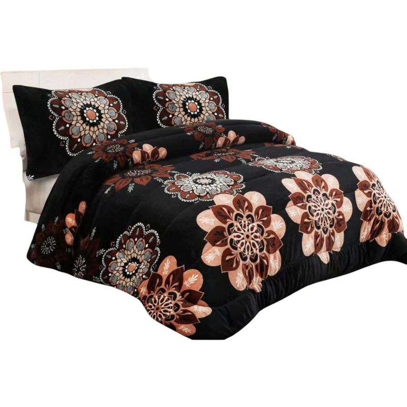 GENERICO - Cobertor De Invierno Plush Con Chiporro 2 Plaza + 2 Fundas Almohadas