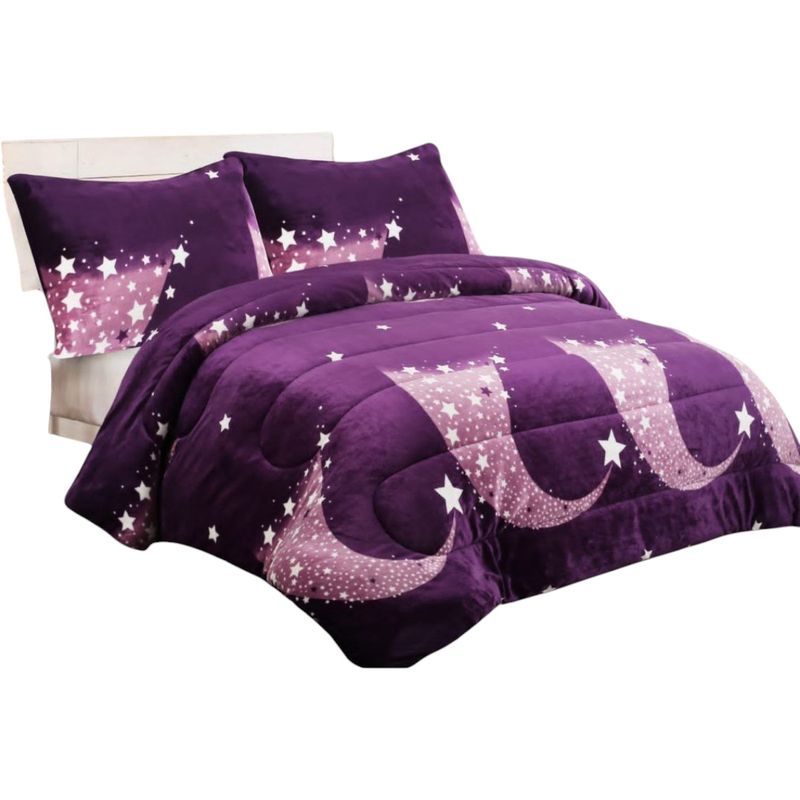GENERICO - Cobertor De Invierno Plush Con Chiporro 2 Plaza + 2 Fundas Almohadas
