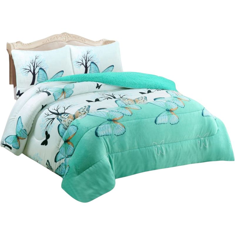 GENERICO - Cobertor De Invierno Plush Con Chiporro 2 Plaza + 2 Fundas Almohadas
