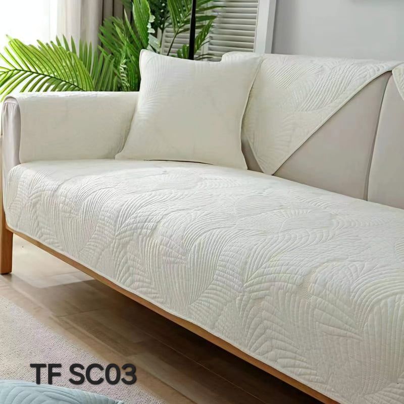ANGELES DEL HOGAR - MANTA PARA SOFA  BORDADO 3 CUERPO 180X70   BLANCO INVIERNO TFSC03